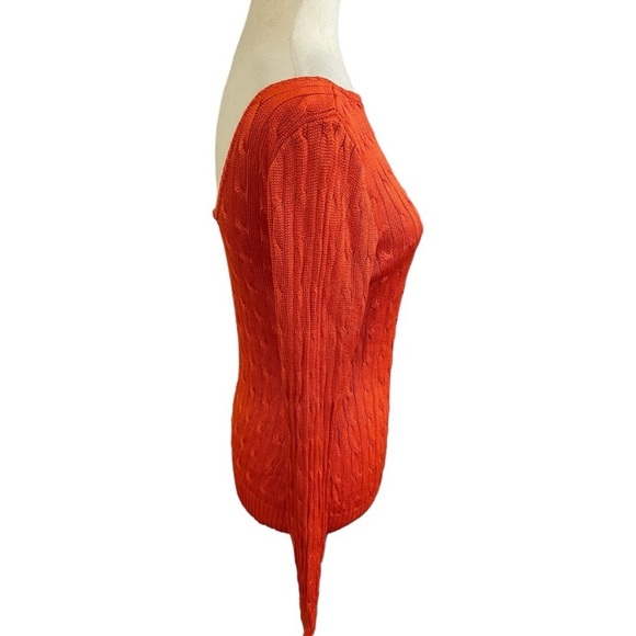 RALPH LAUREN BLACK LABEL 100% Silk Cableknit Scoop Back Sweater - Picture 4 of 13